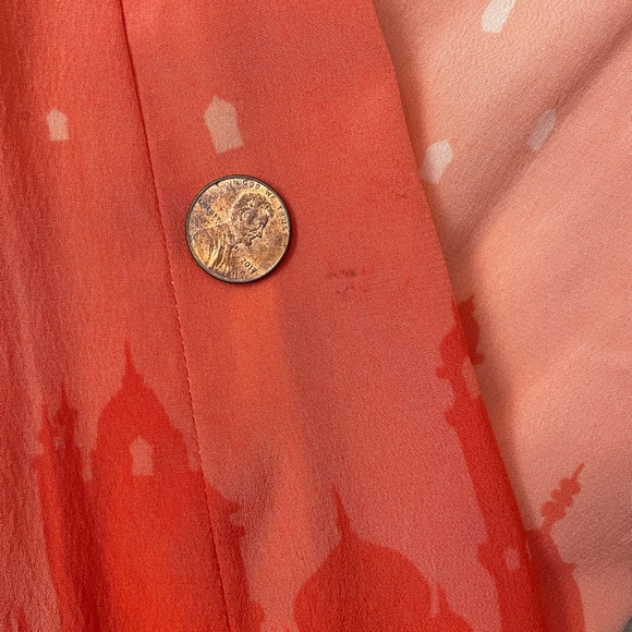 Mara Hoffman Moroccan Cityscape Ombre Sleeveless Silk Blouse Top Small - Picture 9 of 9